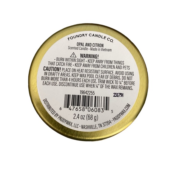 New! Any 2/$18! Foundry Amber Crystal  & Citron Scented Candle - Picture 6 of 7